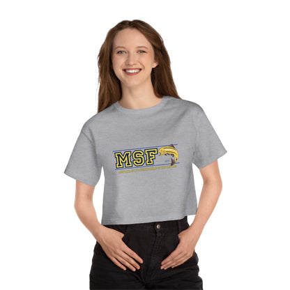 Montana State Letterman Ladies Cropped T-Shirt